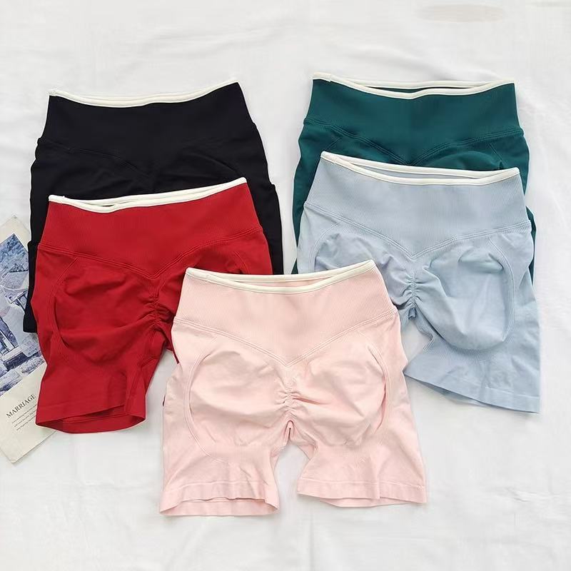 Home Gym Build - Sexy Seamless Color Blocked Yoga Shorts,