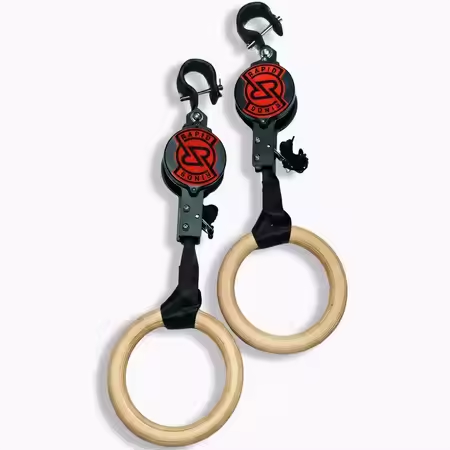 Gymnastic Rings Wooden - Birch Fitness Rings High Load-Bearing Adjustable