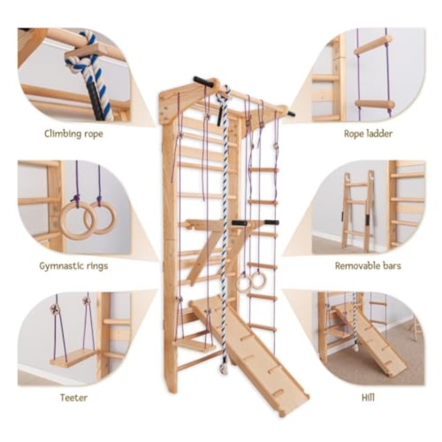 Swedish Ladder Wall Bars for h - đánh giá và giá Gymnastic Rings Wooden