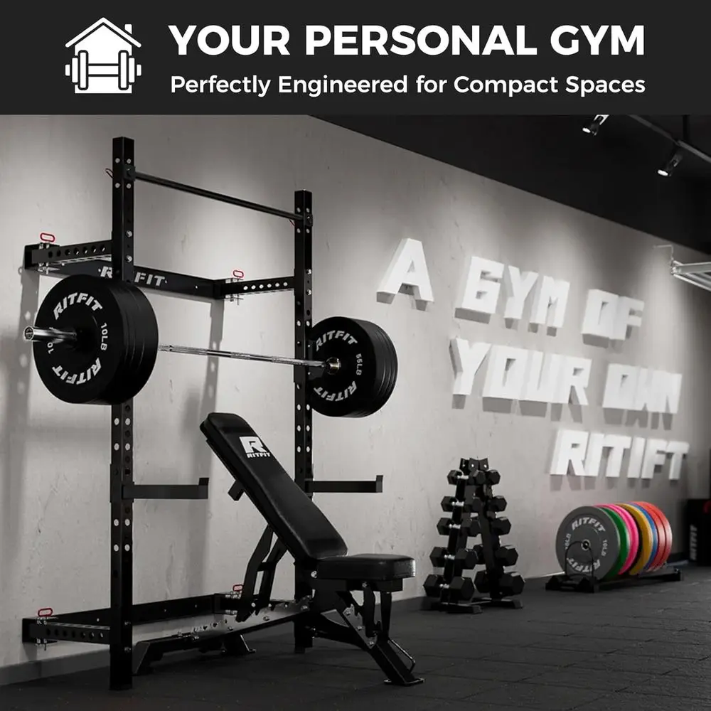 Compact Wall-Mounted Squat Rac - đánh giá và giá Home Gym Designs