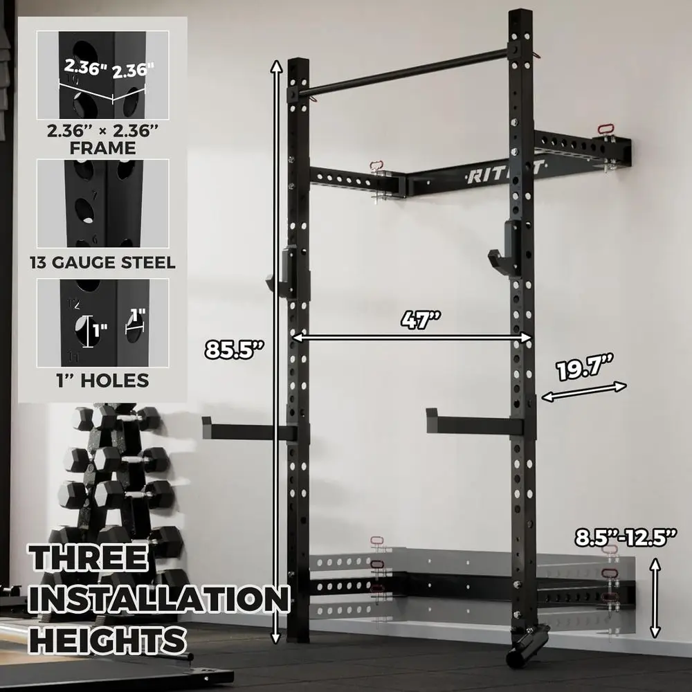 Compact Wall-Mounted Squat Rac - đánh giá và giá Home Gym Designs