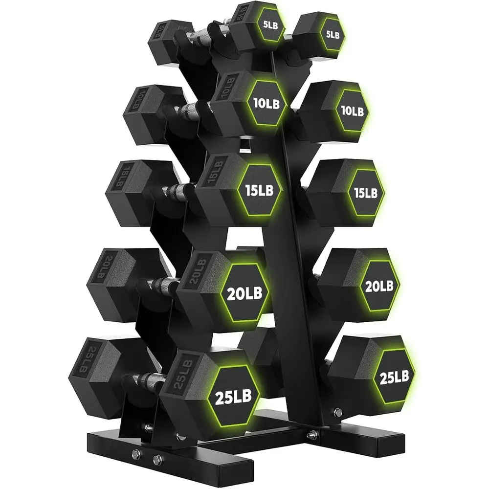 Hex Dumbbells with A-E Rack, 1 - đánh giá và giá Home Gym Designs