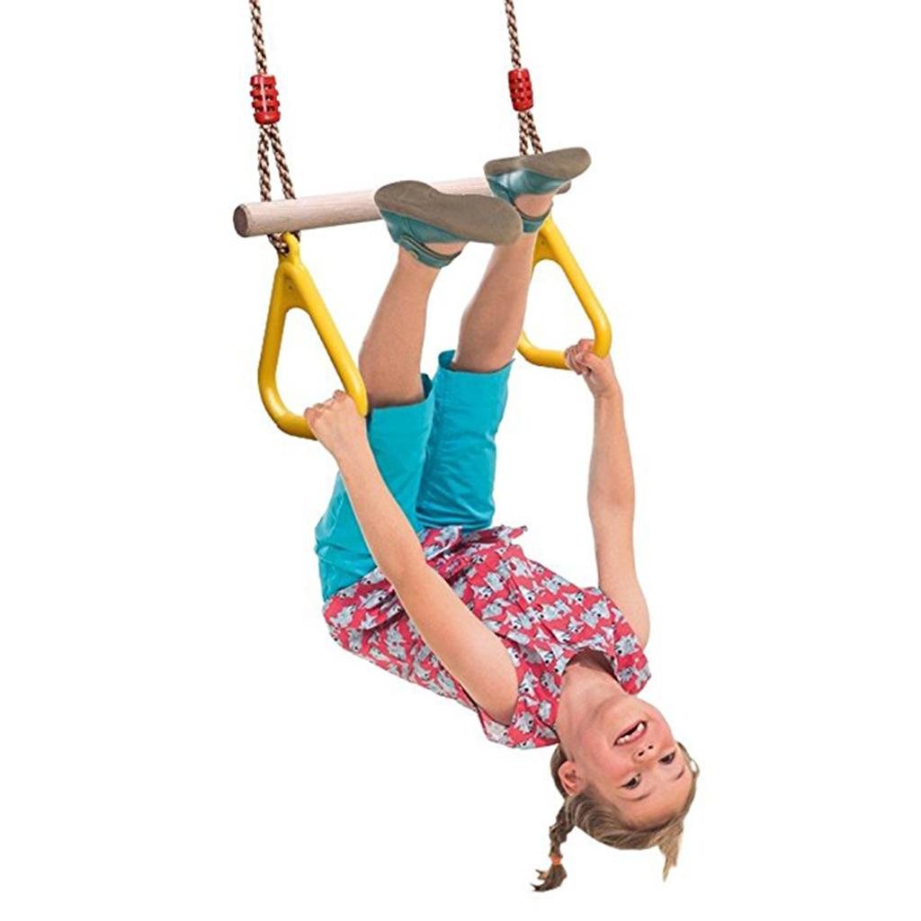 Indoor Outdoor Fun Swing Sets  - đánh giá và giá Gymnastic Rings Wooden
