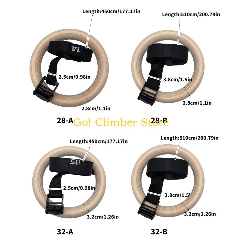 Q84C Gỗ Có Thể Điều Chỉnh Thể  - đánh giá và giá Gymnastic Rings Wooden