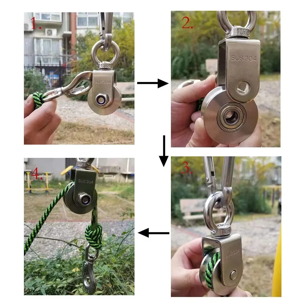 U Type Swivel Pulley 304 Stain - đánh giá và giá Home Gym Diy Pulley System