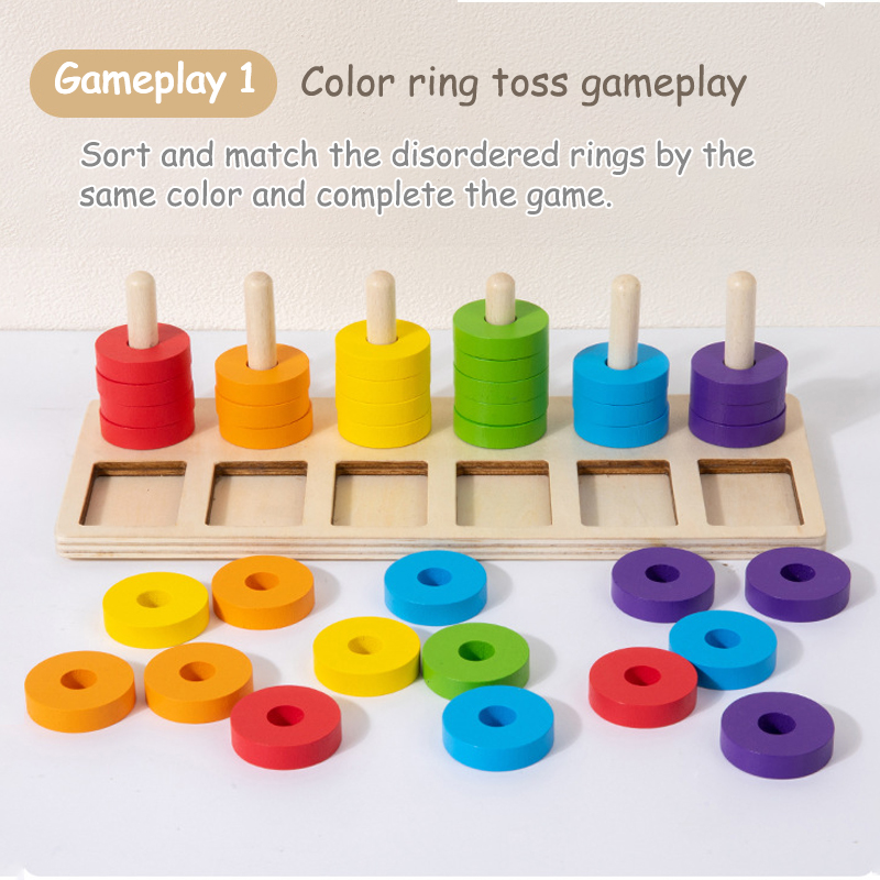Montessori Memory Training Col - đánh giá và giá Gymnastic Rings Wooden