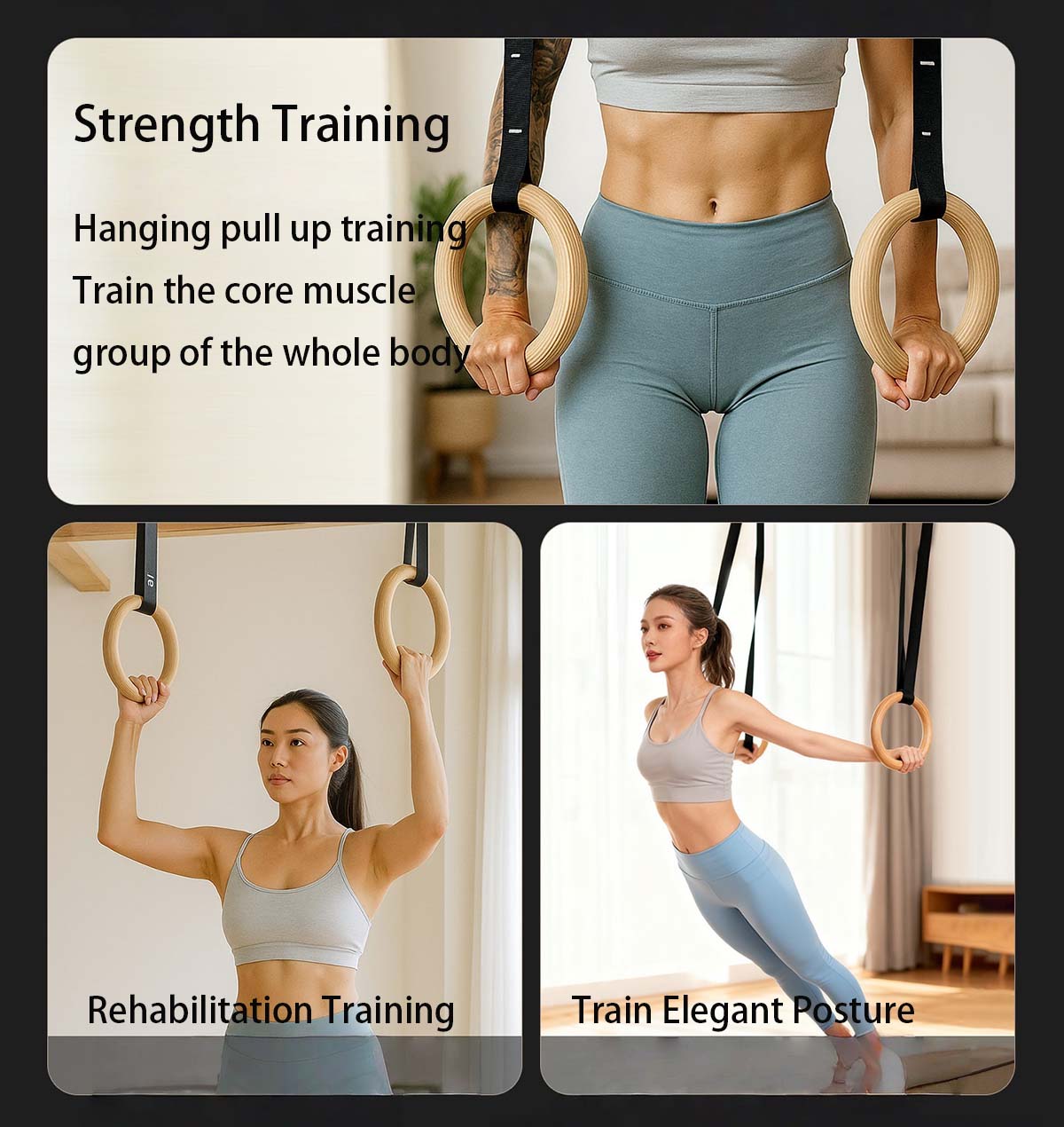 Adjustable Wood Gymnastics Rin - đánh giá và giá Gymnastic Rings Wooden